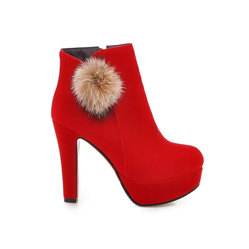 Женские ботильоны из искусственной замши на высоком каблуке для школы и