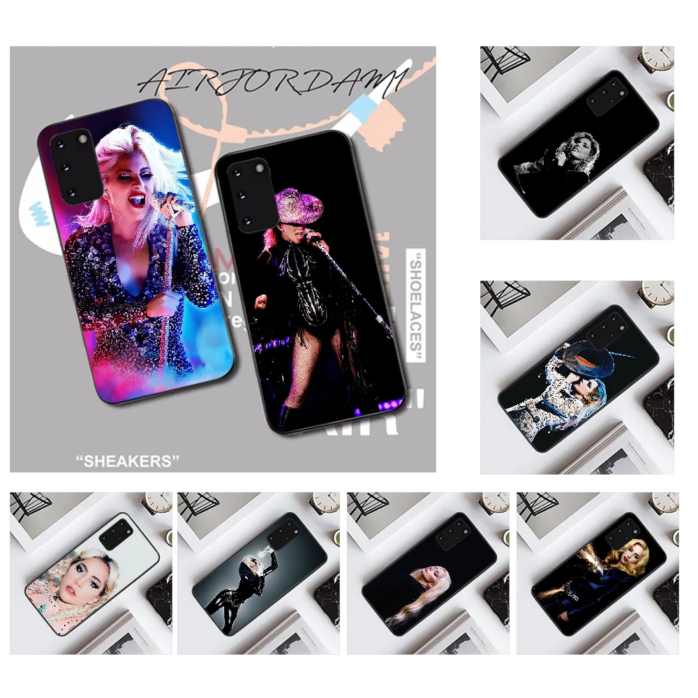 

PENGHUWAN Lady Gaga Beautifu Soft Silicone Black Phone Case for Samsung S20 plus Ultra S6 S7 edge S8 S9 plus S10 5G