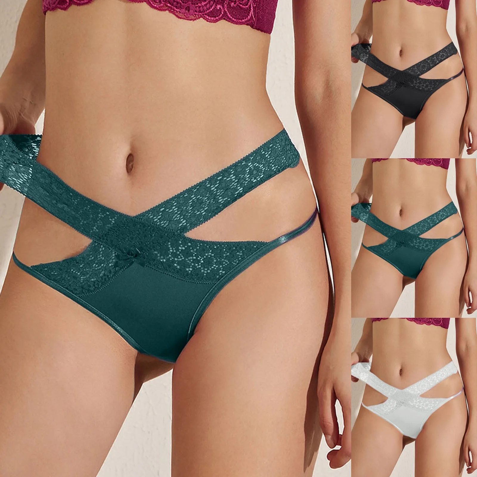 

Women Sexy Lace Panties G-String Sexy Cross Strap High Waist Sexy Underwear Butt Lift Lingerie Seamless Briefs Underpants Breech