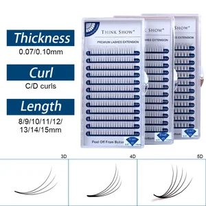 Накладные ресницы THINKSHOW, индивидуальные готовые вееры для наращивания ресниц, пупряди ресниц для объема, пучки для коротких стеблей