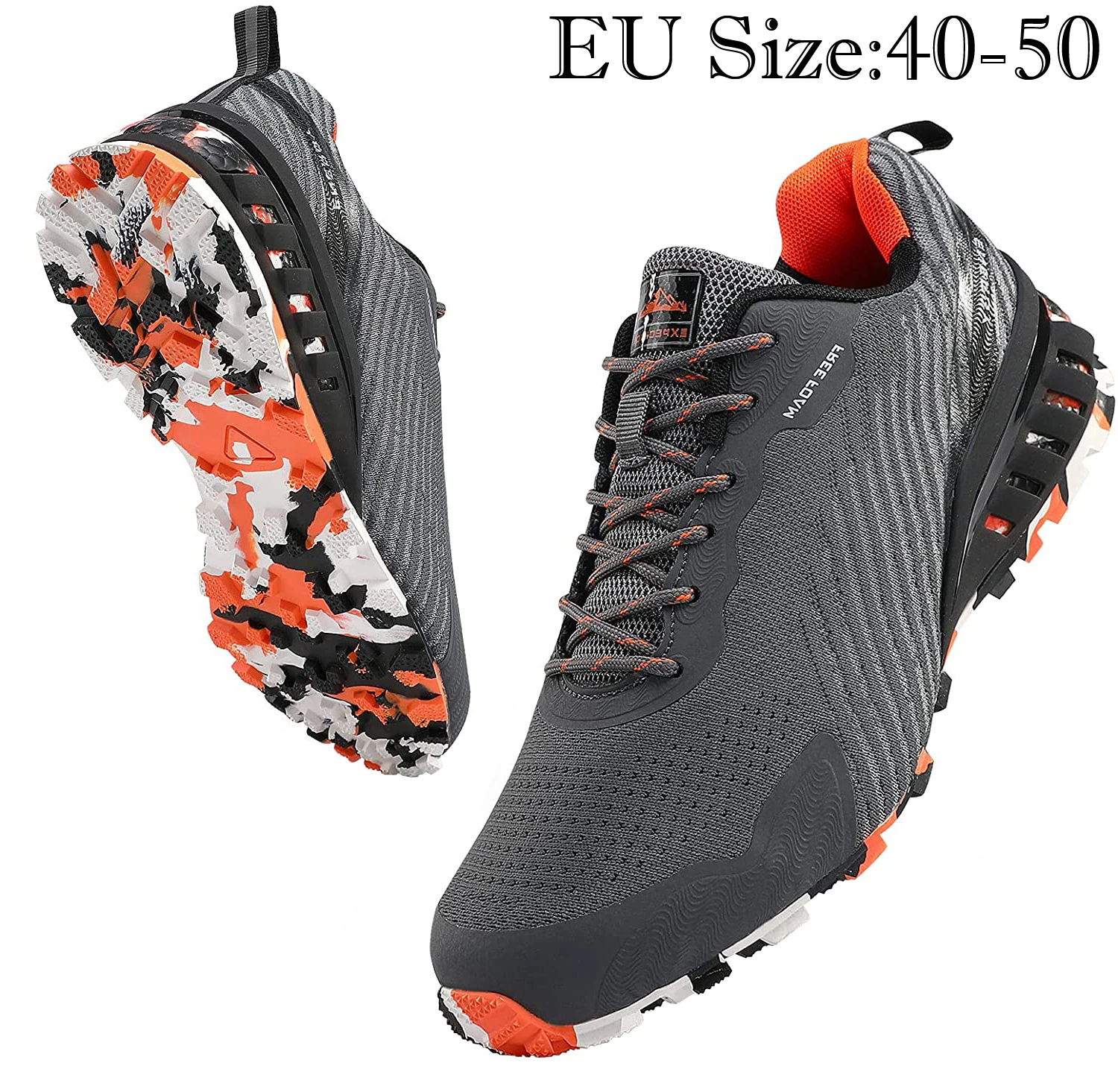 Men Trail Running Shoes Male Casual Lightweight Breathable Knit Fashion Sneakers Outdoor Trekking Jogging Walking Tennis Shoes