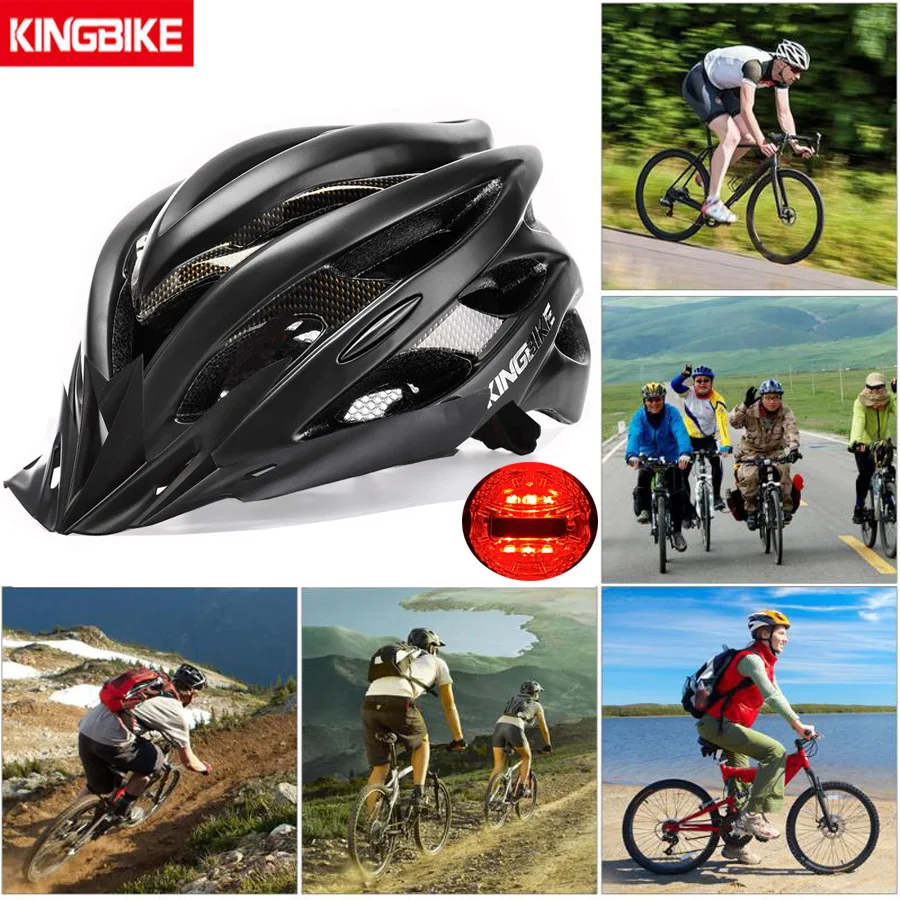 KINGBIKE сверхлегкий MTB велосипедный шлем CPSC& CE сертифицированный велосипедный шлем для верховой езды задний свет+ солнцезащитный козырек велосипедный шлем