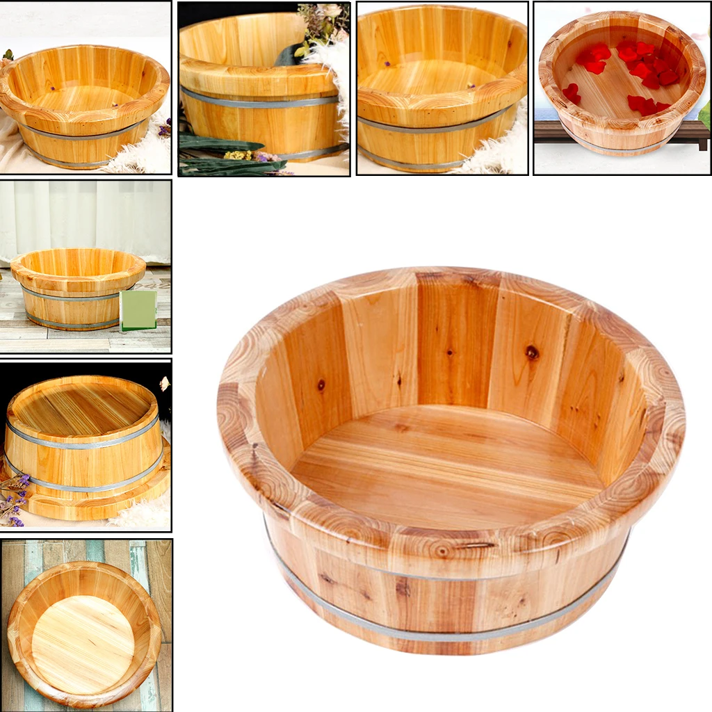 

Adults Household Foot Basin Wooden Bucket Foot Bath Tub Wooden Bucket Foot Bath Massage Spa Sauna Barrel