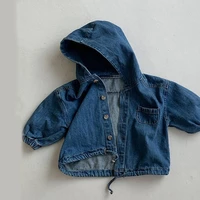1 6 year kids hooded coat spring autumn new baby boy denim jacket children corduroy casual coat fashion girls hooded clothes