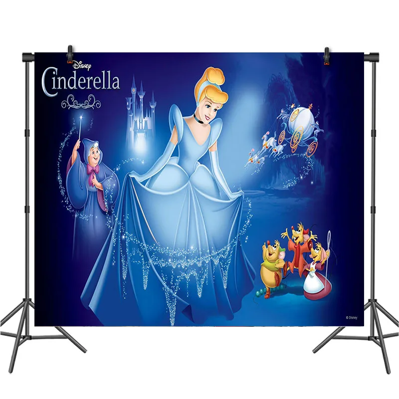 Тканевый фон для фотографирования детей с изображением героев Диснея принцесс