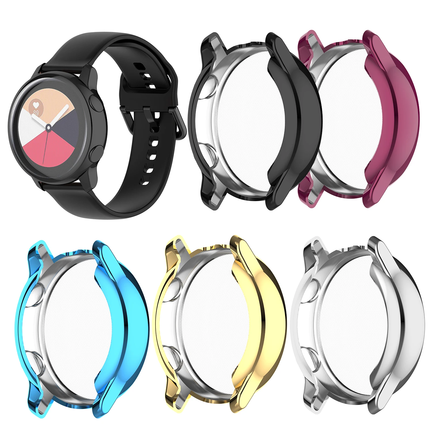 Мягкий защитный чехол для Samsung Galaxy Watch Active SM R500 тонкий из ТПУ защитная оболочка
