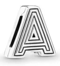 A 925 пробы Серебряный Круглый Шарм круглый шарик A-Z зажим подходит Оригинальное отражение Шарм браслет ювелирные изделия аксессуары - Цвет: A