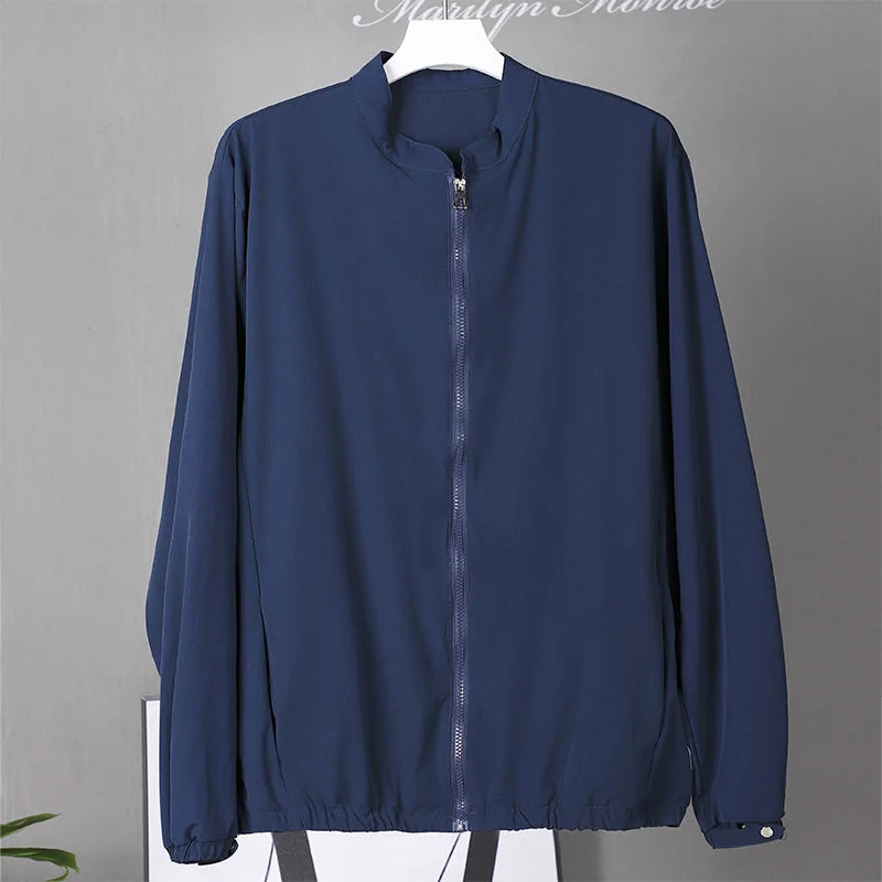 

2021 New Spring Autumn Men Sunscreen Jackets Casual Thin Outwear Breathable Sportswear Coats Male Solid Hooded Clothing W161