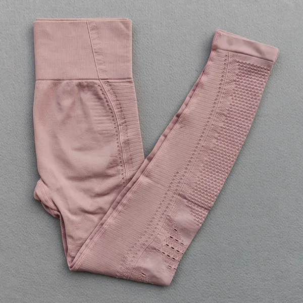 Pink pants Женский бесшовный Набор для йоги, одежда для тренировок, Топ с длинным рукавом для фитнеса+ леггинсы с высокой талией, леггинсы, 2 предмета, спортивные костюмы - Цвет: Pink pants
