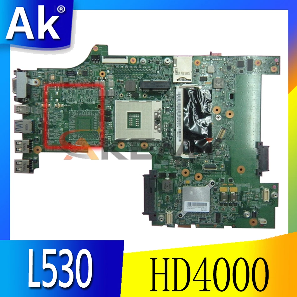 

Akemy FRU 04Y2022 for lenovo ThinkPad L530 15 Inch Laptop motherboard HD4000 SLJ8E DDR3