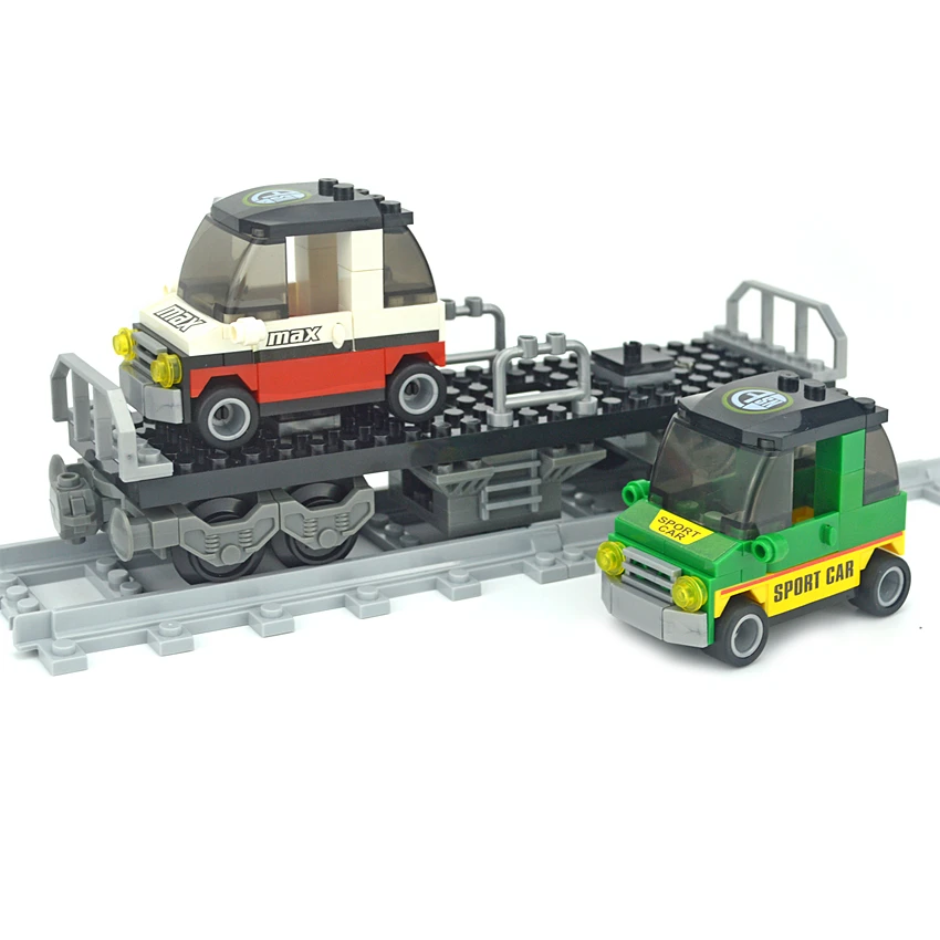 city trains Model building kits Technical rails 021 3D blocks toys hobbies for children | Игрушки и хобби