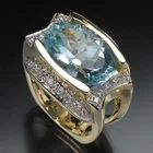 2021 светильник синий овальный Циркон со стразами Для женщин кольца мужские кольца парные кольца для пары мужские ювелирные изделия бижутерия для женщин