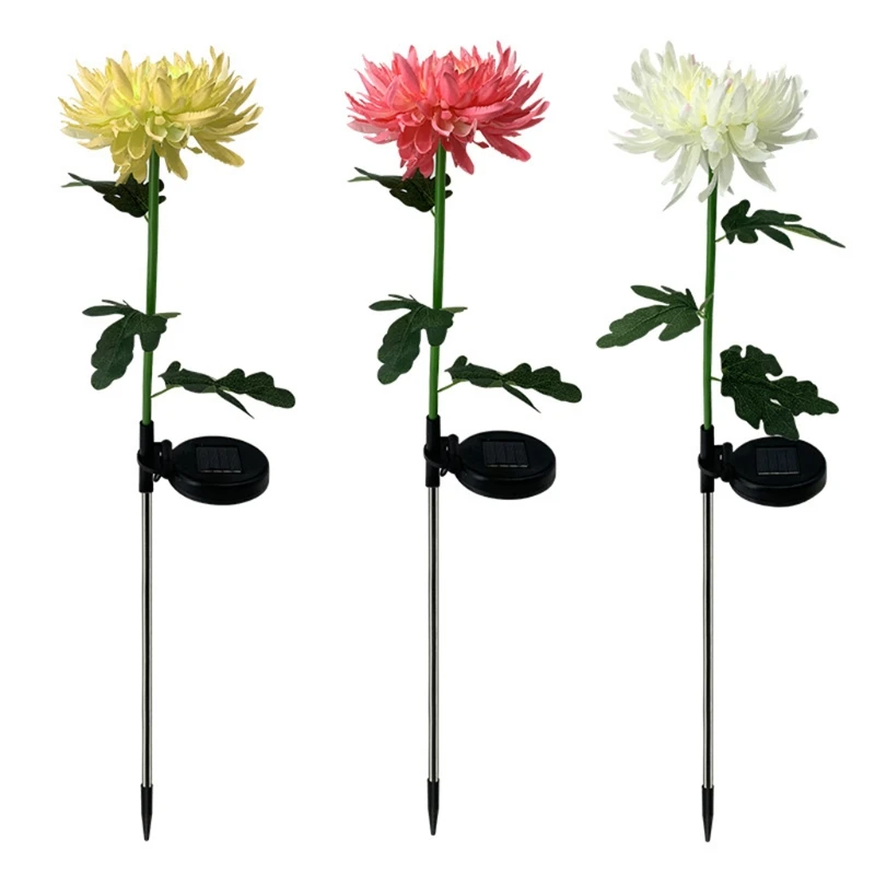 

LED Solar Outdoor Chrysanthemum Lights Waterproof Flowers Stake Landscape Pathway Light Decoration for Patio and Pathway