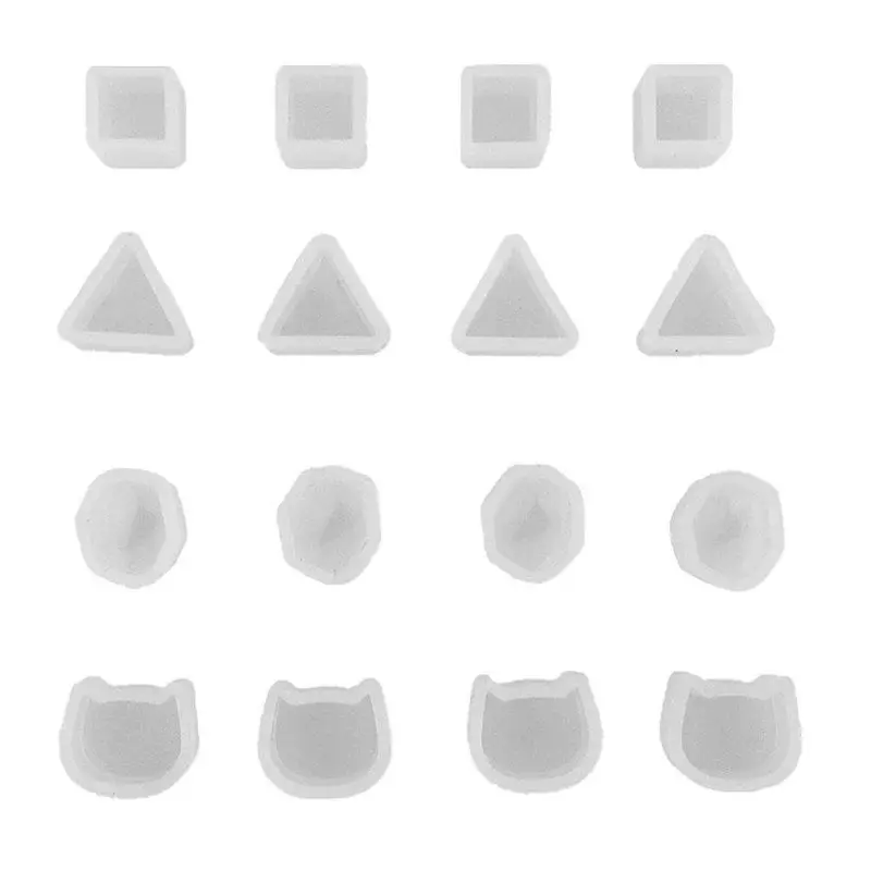 

2021 New 16Pcs Tiny Silicone Round Cat Sqaure Molds Jewelry Earring Necklace Pendant Mold Resin Casting Jewelry Making Tools