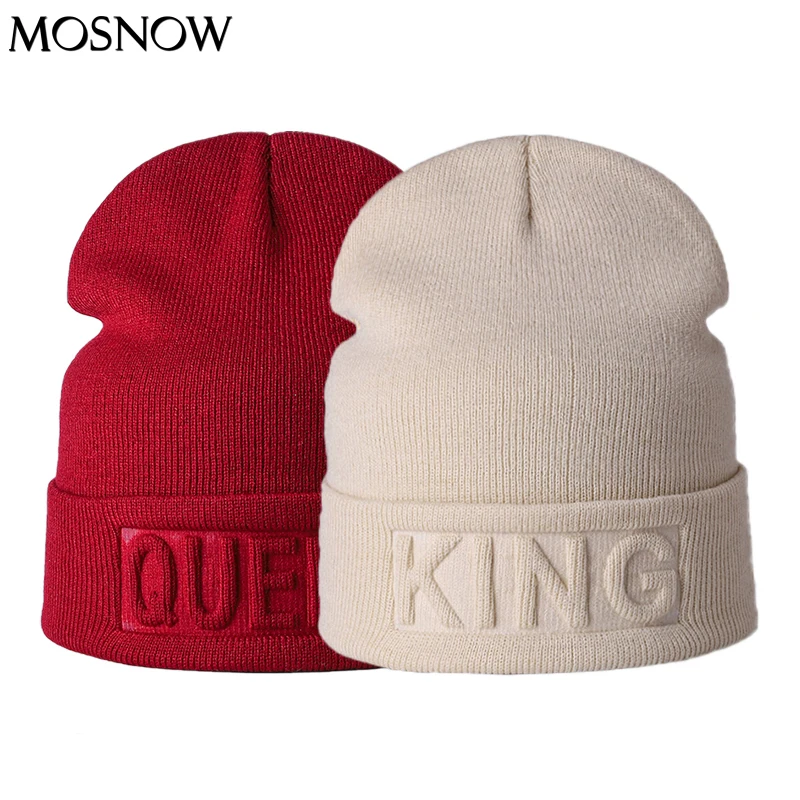 Зимняя шапка King Queen Beanie теплая вязаная для мужчин и женщин одноцветная пар