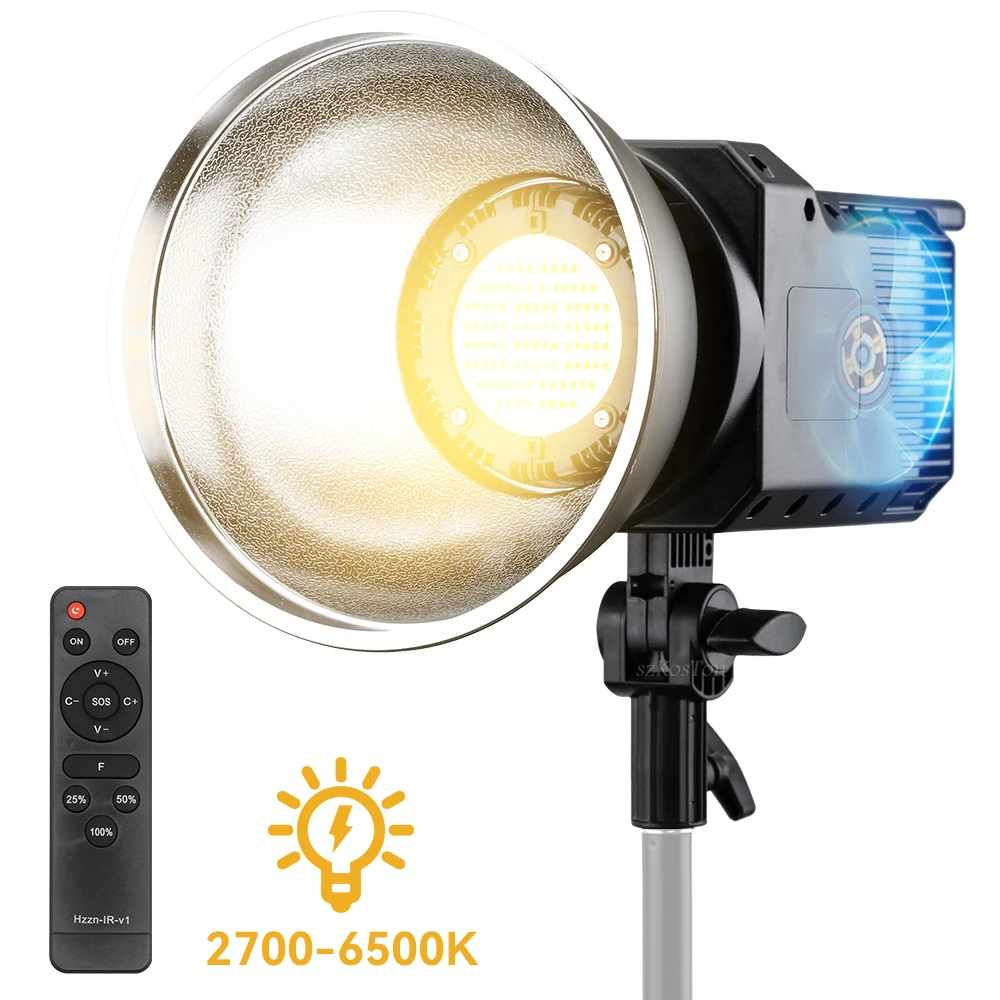

100W LED Video Light Photography Lamp 2700K-6500K Brightness Dimmable Bowens Mount For Video Shooting Portrait Live Streaming