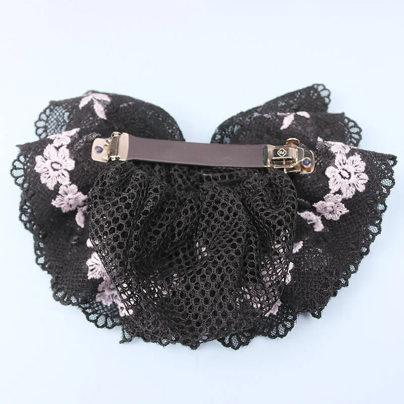 

Big bow hair accessories hairpin nurse occupation head flower jewelry work net pocket fine hair net hairpin