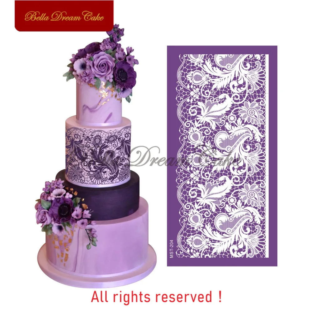 Кружевной трафарет для торта с листьями сетчатые трафареты свадебного рамкой