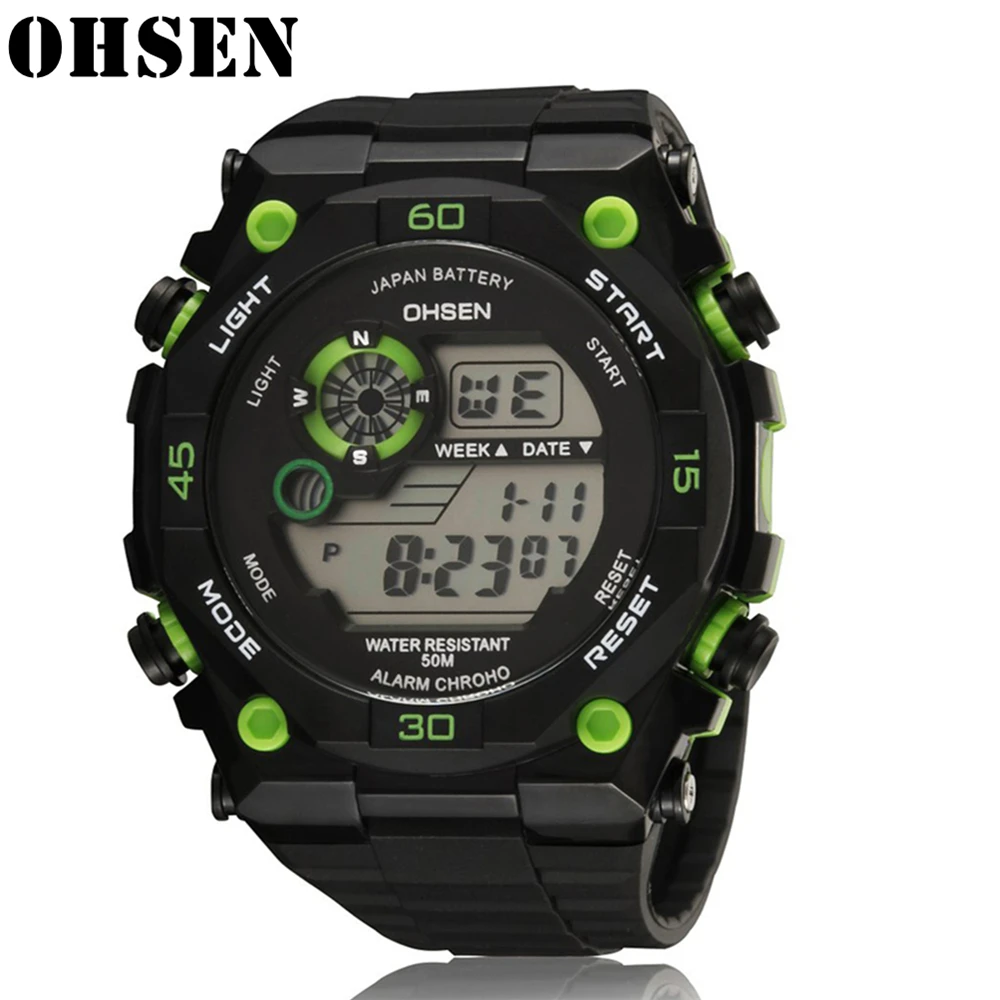 

OHSEN Outdoor Sport Watch Men Multifunction 5Bar Waterproof Homme Horloge Electronic Watches Man Digital Wristwatch Reloj Hombre