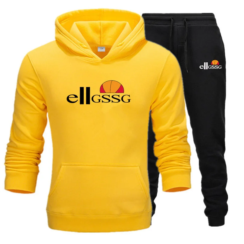 

2021Fall Men's Hoodie Brand Sportswear Men's Pullover Sportswear 2-Piece Set + Casual Pants Set Men's Streetwear Couple WearTops