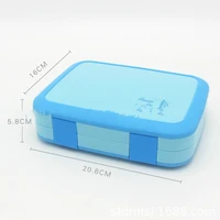 fashionable and simple leakproof children lunch box square divisible microwave lunch box 800ml five compartment sealed lunch box