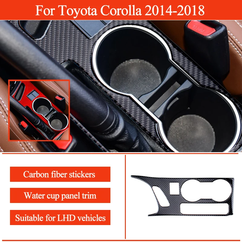 

Стайлинг автомобиля для Toyota Corolla 2014-2018, двухступенчатая отделка для панели водяной чашки, черные, красные наклейки из углеродного волокна, а...
