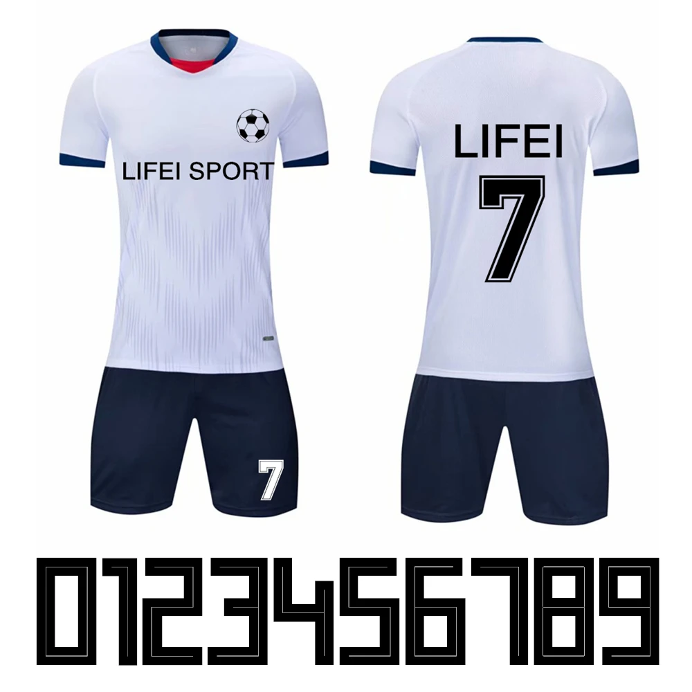 

Adult Football Jerseys Soccer Game Training For Students Quick Drying Breathable Shorts Short Sleeve Set Kids Sportswear Custom