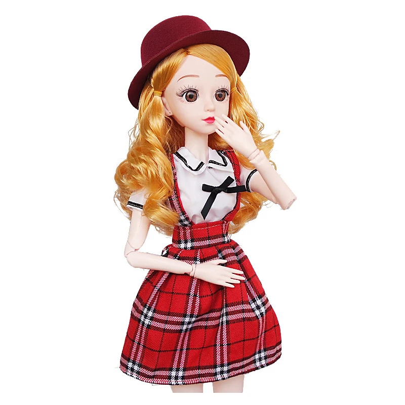 Клетчатая юбка для шарнирных кукол 60 см аксессуары одежды игрушки школьная форма