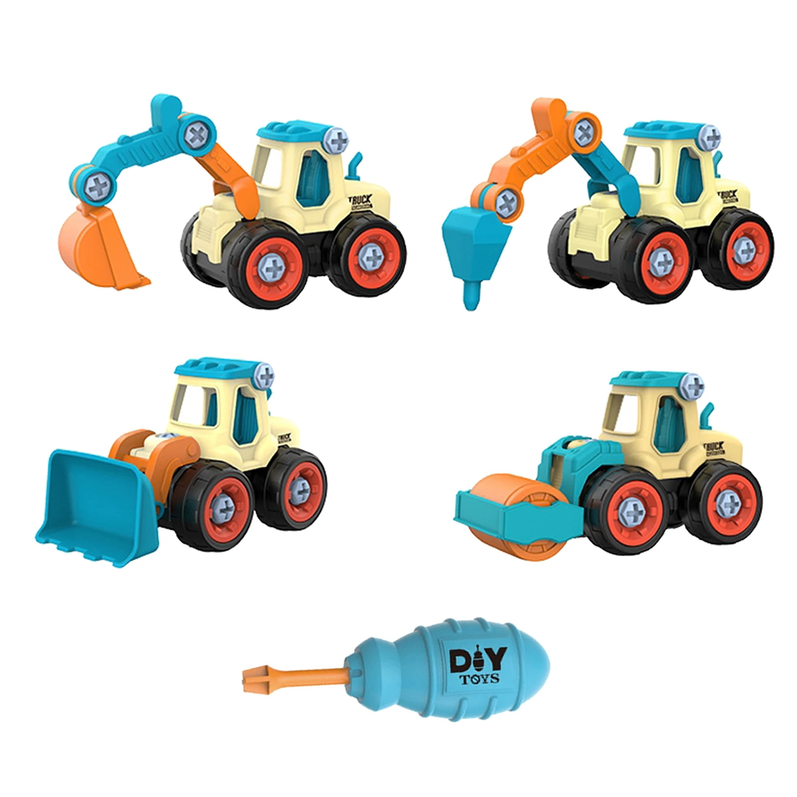 

4pcs Creative Nut Disassembly Loading Engineering Truck Education Toys Model