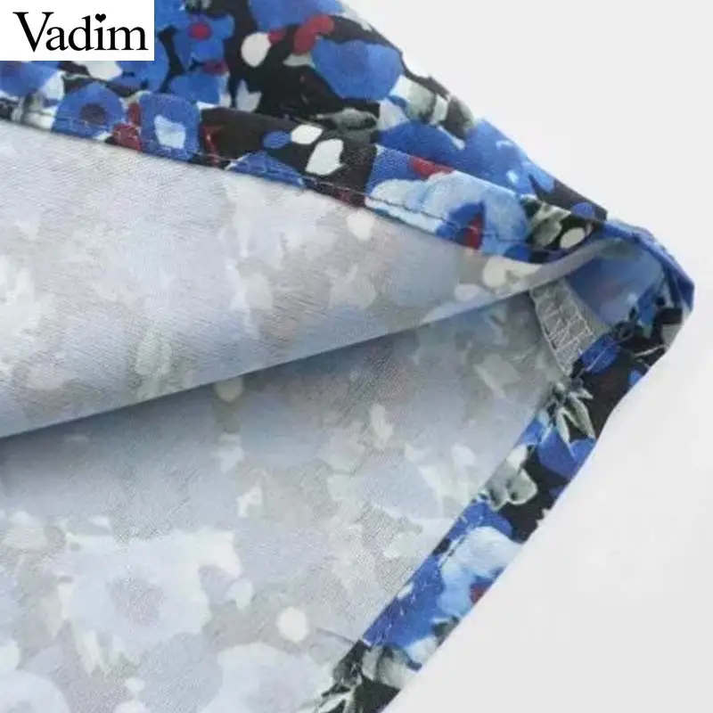 Vadim женское шикарное мини платье с цветочным узором и v образным вырезом длинным