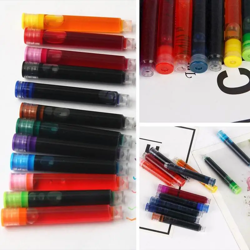 12 Цветов перьевой ручки чернилами картриджи для перьевая ручка рисования