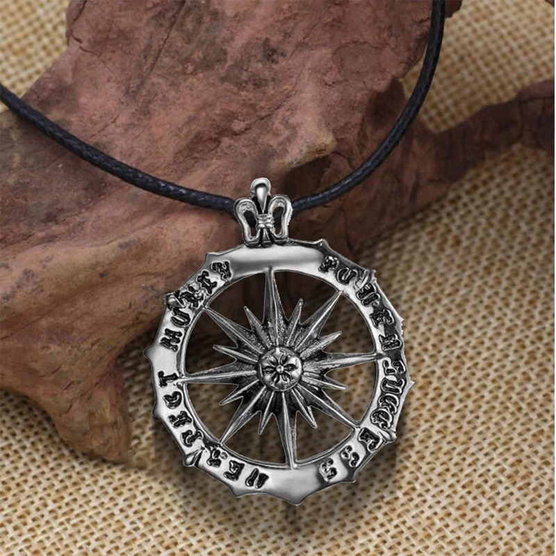 

New Sale Sun God Compass Titanium Steel Necklace Punk Trend Fashion Hip-hop Style Sweater Chain Pendant Jewelry
