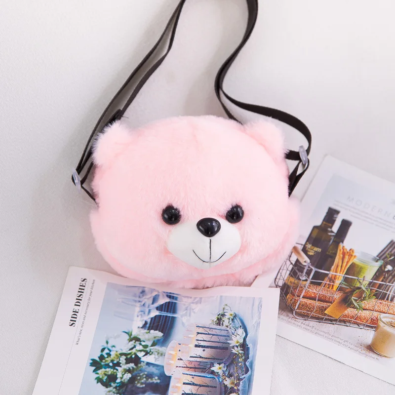 Розовый Милый плюшевый медведь, Рюкзак Kawaii, плюшевый медведь, игрушка для детей, сумка через плечо, подарок, детская игрушка для маленькой девочки - Цвет: Розовый