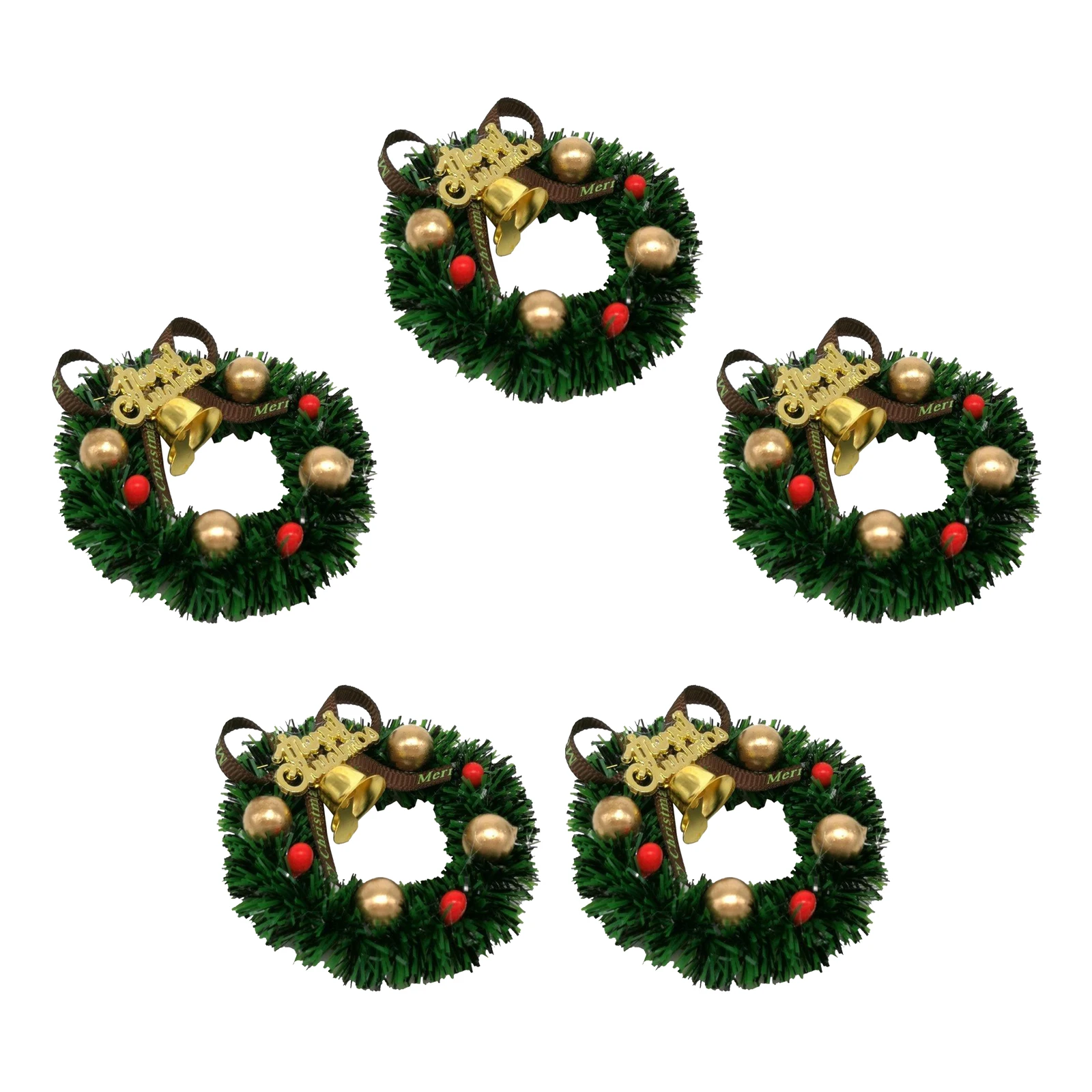 Миниатюрный Рождественский венок для кукольного домика со счастливыми