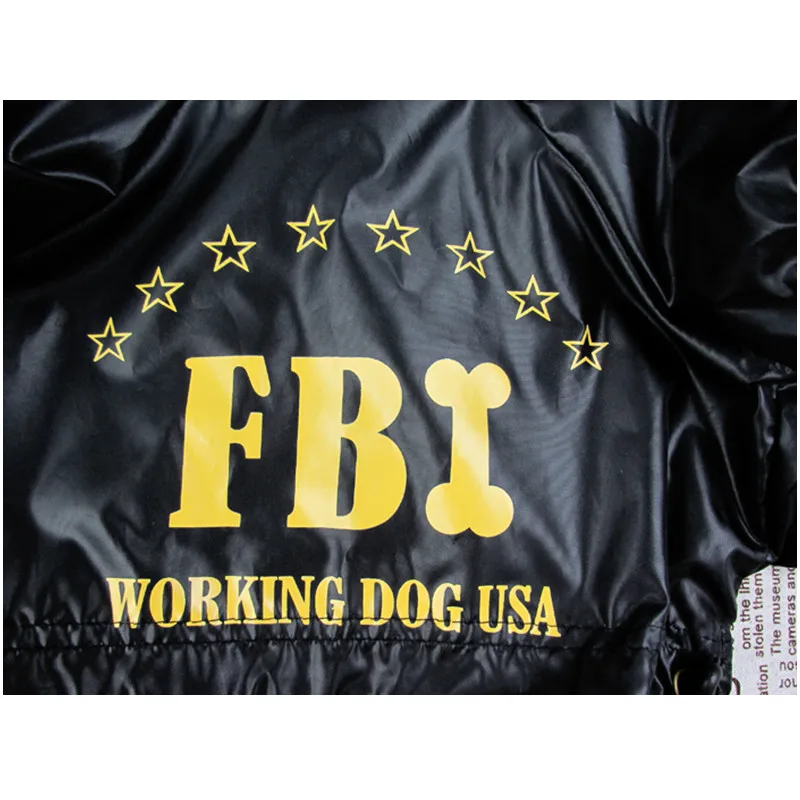 Одежда для маленьких собак в стиле FBI, водонепроницаемый дождевик для собак, куртка для щенков, одежда для домашних животных