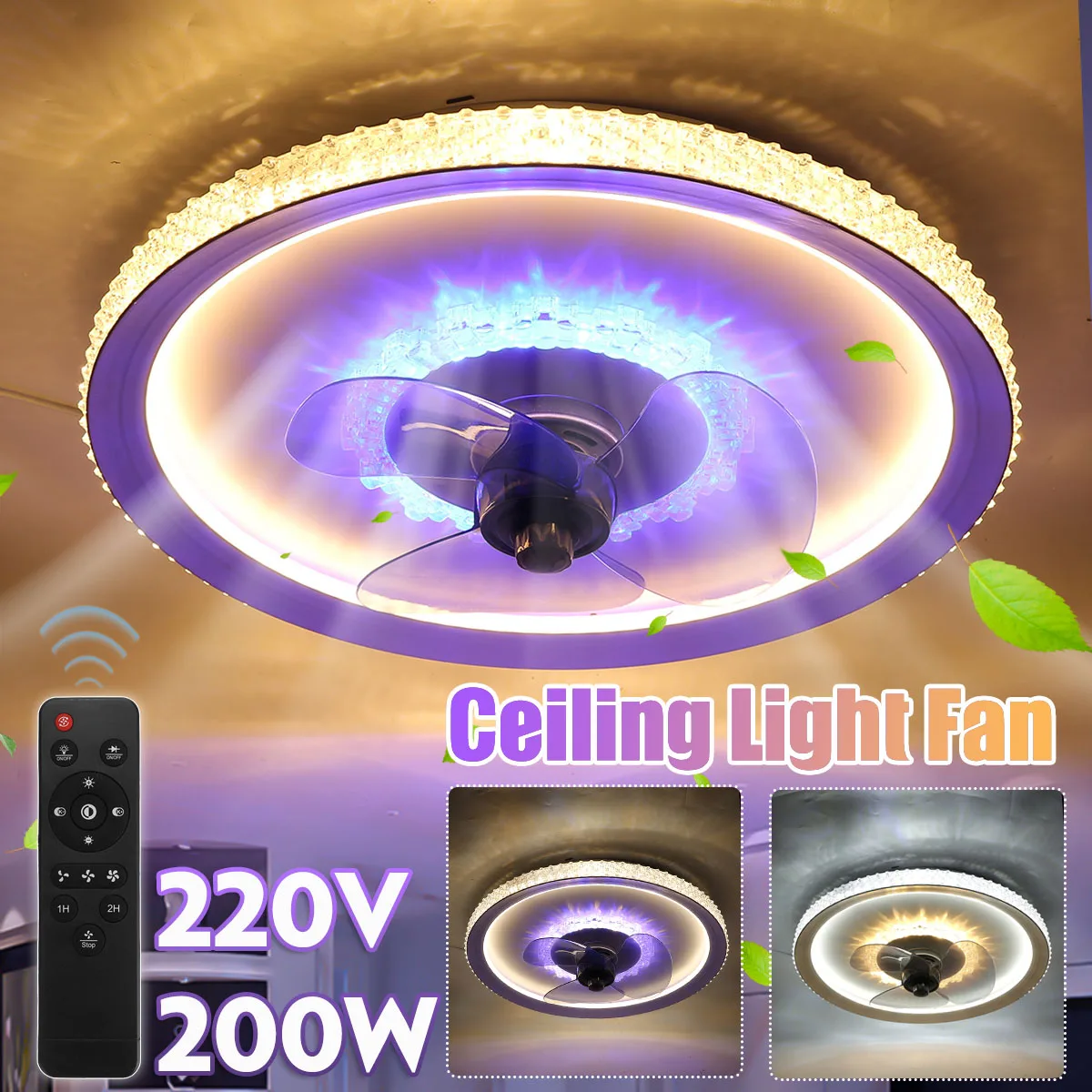 

NEW 200W Modern Nordic Ceiling Fan Light with Minimalist Painted for Dining Living Room Bedroom Lamp Fashion Led Fan Ventilador