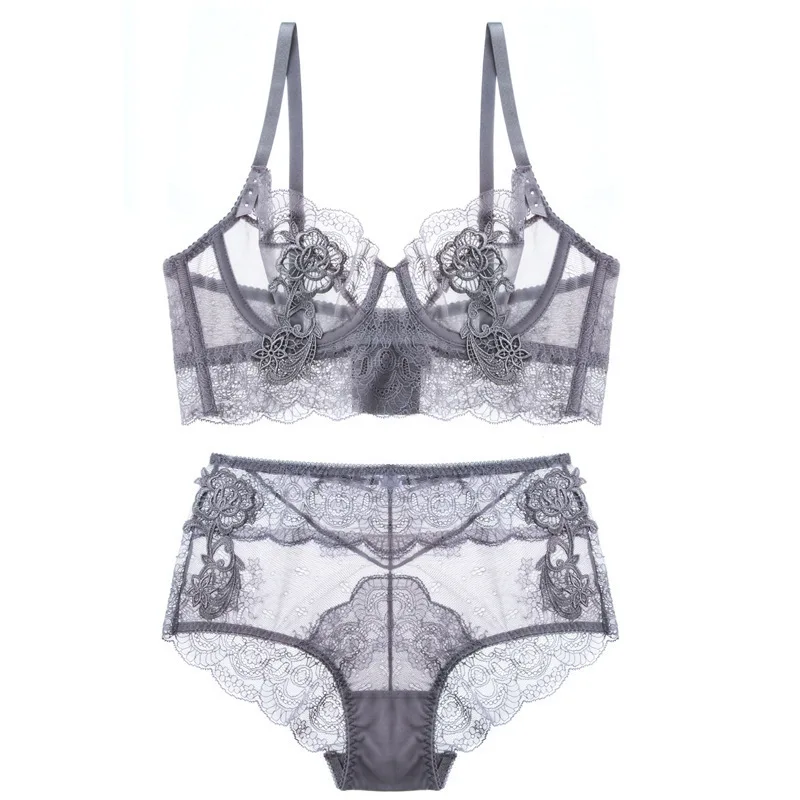 

French underwear set with sexy lace without sponge hollow out