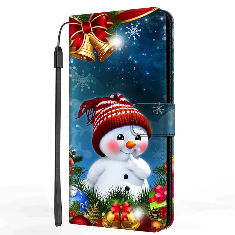 Christmas Flip Leather Cover For Samsung Galaxy S8 S9 S10 S20 FE Plus Ultra Phone Case For Galaxy S7 Edge S10E Wallet Case Bag