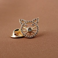 new brooch kitty anti exporsure buckle neckline button for women suit mini cute cat zircon rhinestone small pin ornament jewelry
