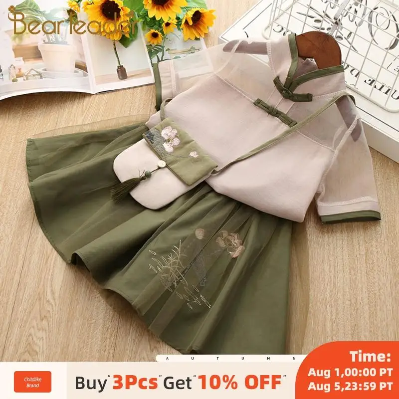 Bear Leader/комплекты одежды для девочек Коллекция 2020 года Летний топ принцессы в