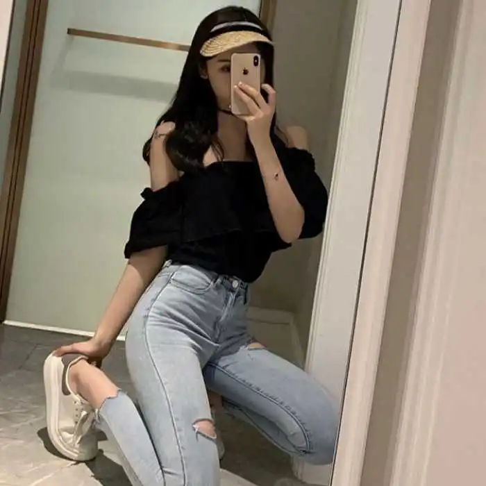 Новинка весна лето модная женская одежда пикантный универсальный короткий топ с