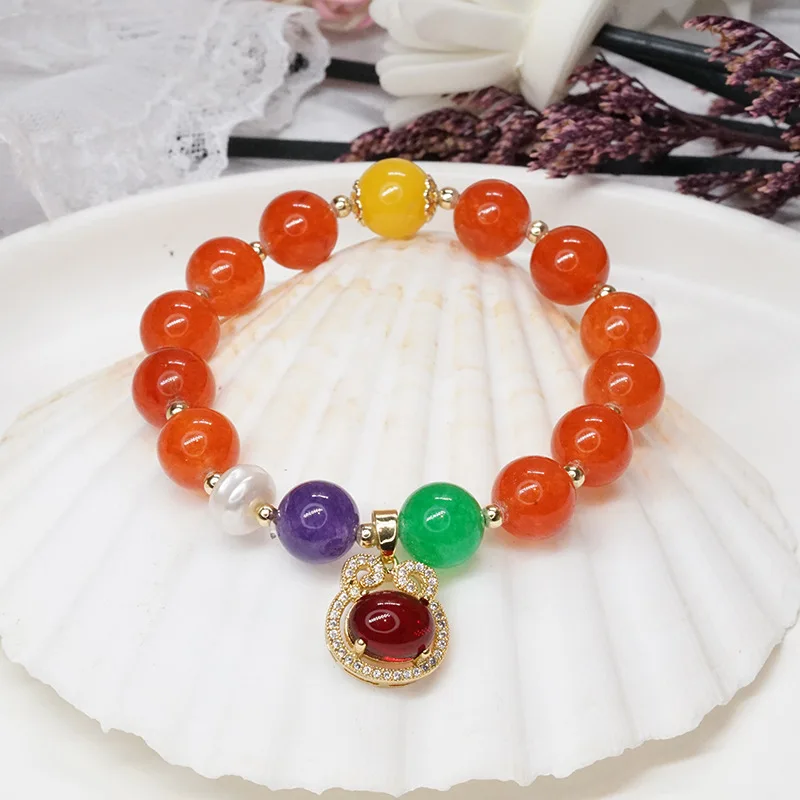 Натуральный агат красочный драгоценный камень передача благословение Тыква