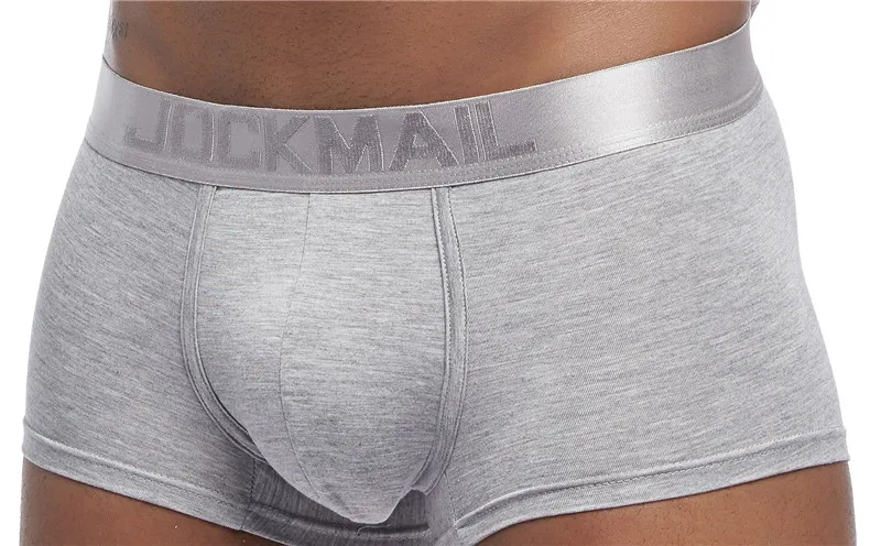 Серый JOCKMAIL, дышащие, Cueca, боксеры, homme, Модальные, мужские, нижнее белье, боксеры, U выпуклые, сексуальные мужские трусы, мужские боксеры, гей трусы, шорты - Цвет: Серый