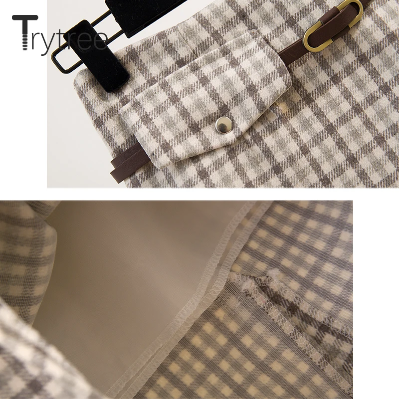 Trytree осенне зимний комплект из двух предметов Повседневный Топ с О образным