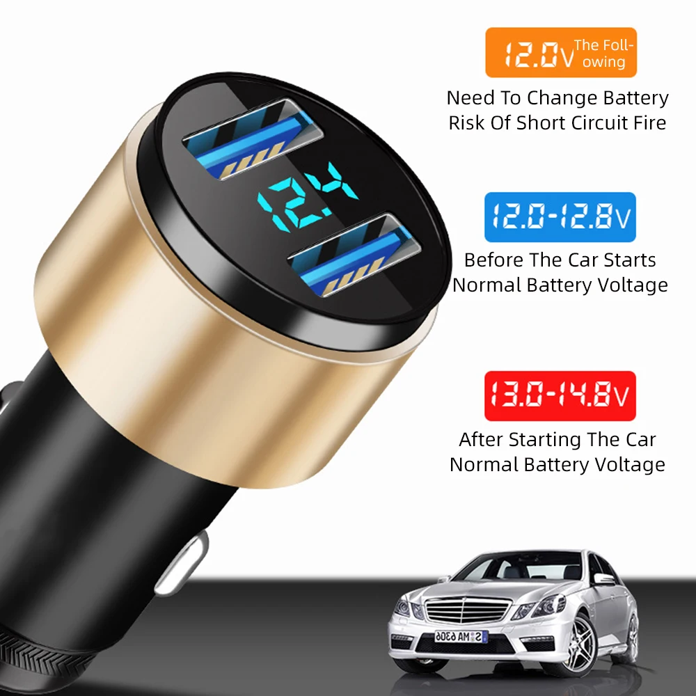 Автомобильное зарядное устройство с двумя USB-портами и светодиодной подсветкой |