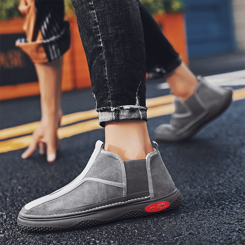 2021 Мужская обувь Замшевые ботильоны Челси Винтажная туристическая Уличная