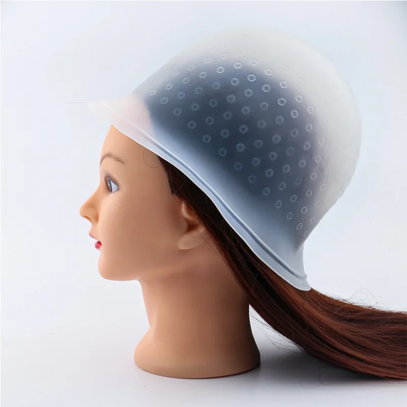 

Reusable Silicone Coloring Highlighting Dye Cap Hat Hot Selling Safety Breathable Hook Women Styling Tool Hair Dyeing Tool