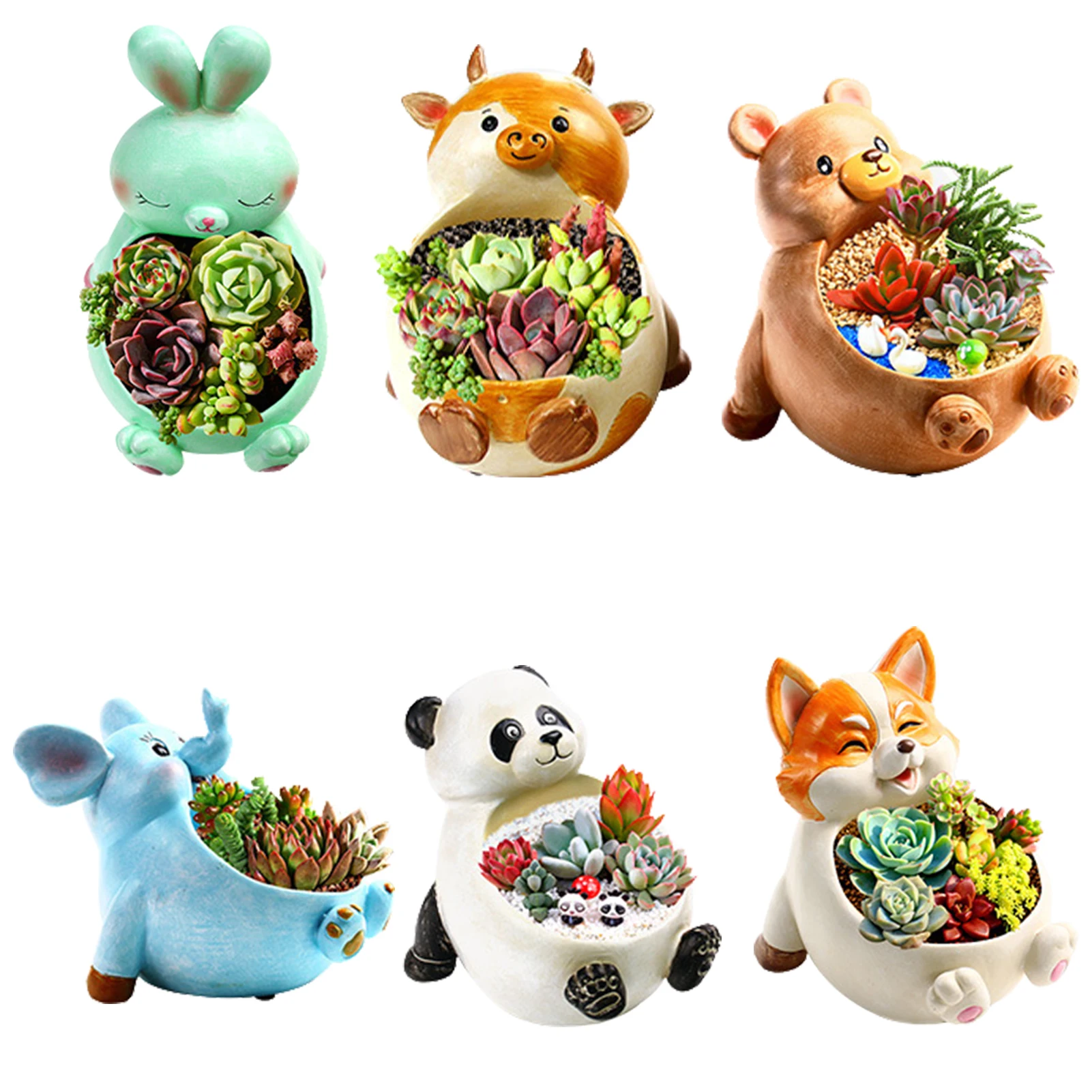 

Resin Animal Flower Pots Mini Pig Plant Pot Basin Micro Vase Bonsai Succulent Planter Decor Crafts Potted Flowerpot Ornaments