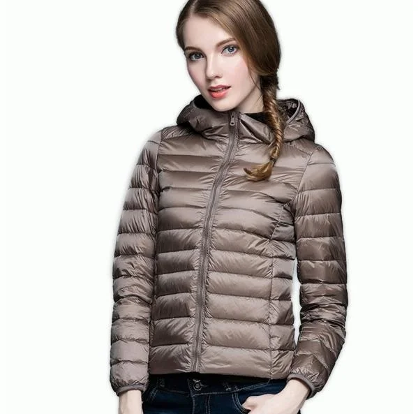 

2021winter Spring Women White Duck Down Jacket Woman Hooded Ultra Light Down Jackets Warm Outdoor Portable Coat Parkas Outwear