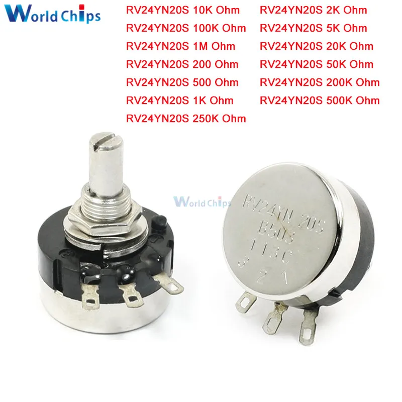 RV24YN20S 6 Φ B102 B202 B502 B103 B203 B503 B104 B204 B504 B105 1K 2K 50K 10K 20K 500 Ом|Потенциометры| |